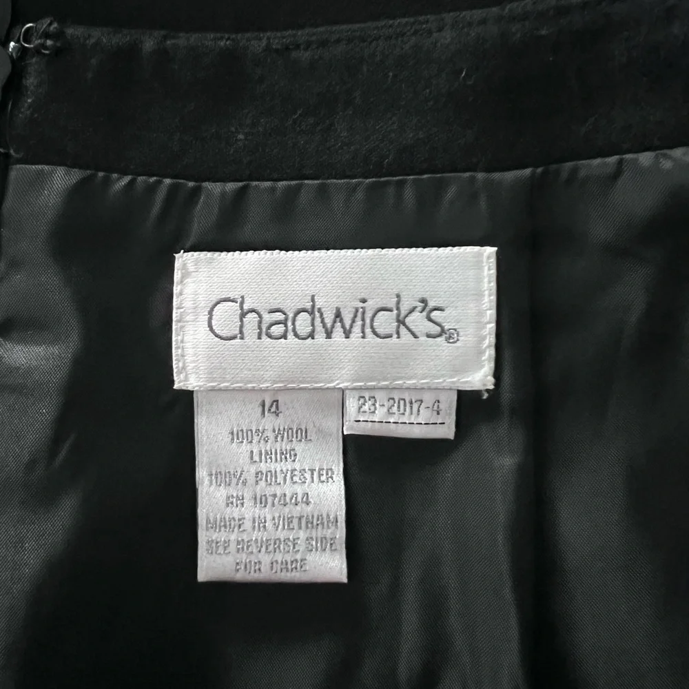 Chadwick's Women's Black Wool Pencil Skirt Lined Size 14 - Picture 4 of 4